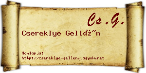 Csereklye Gellén névjegykártya